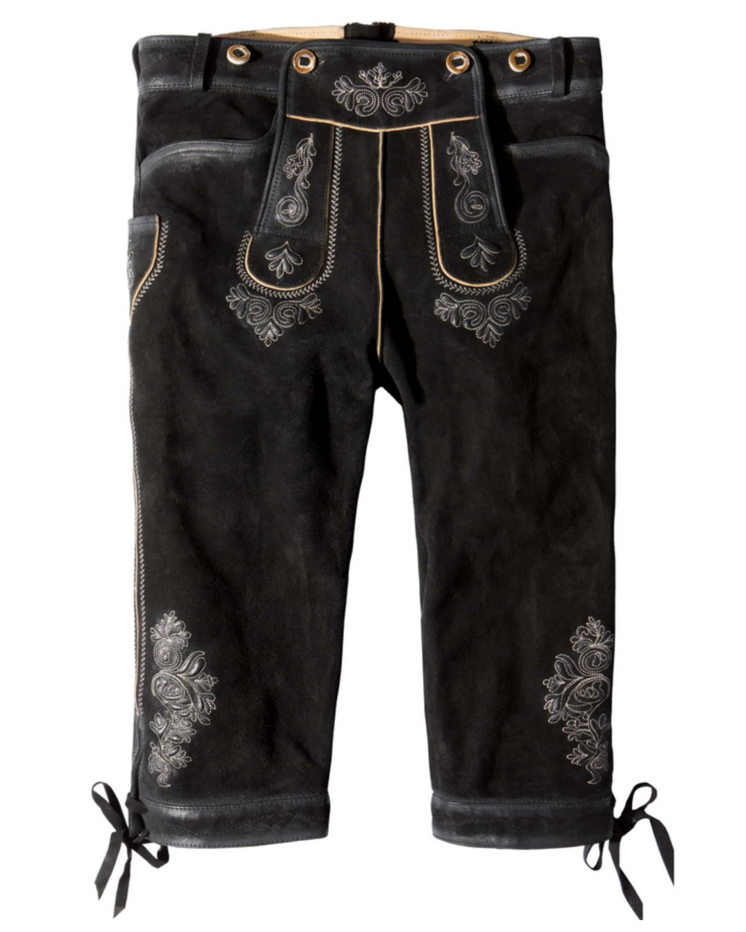 Stockerpoint Herren Trachtenlederhose Justin4 46 Schwarz Gespeckt, 46 Schwarz Gespeckt