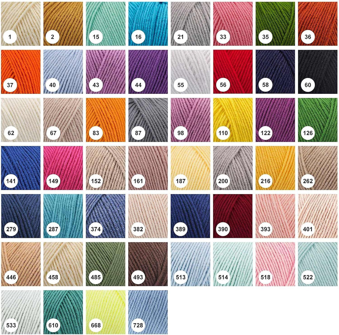 Alize 5 x 100g Cotton Gold Türkische Premium Wolle Baumwolle und Acryl Handstrickgarne | Garn | Yarn