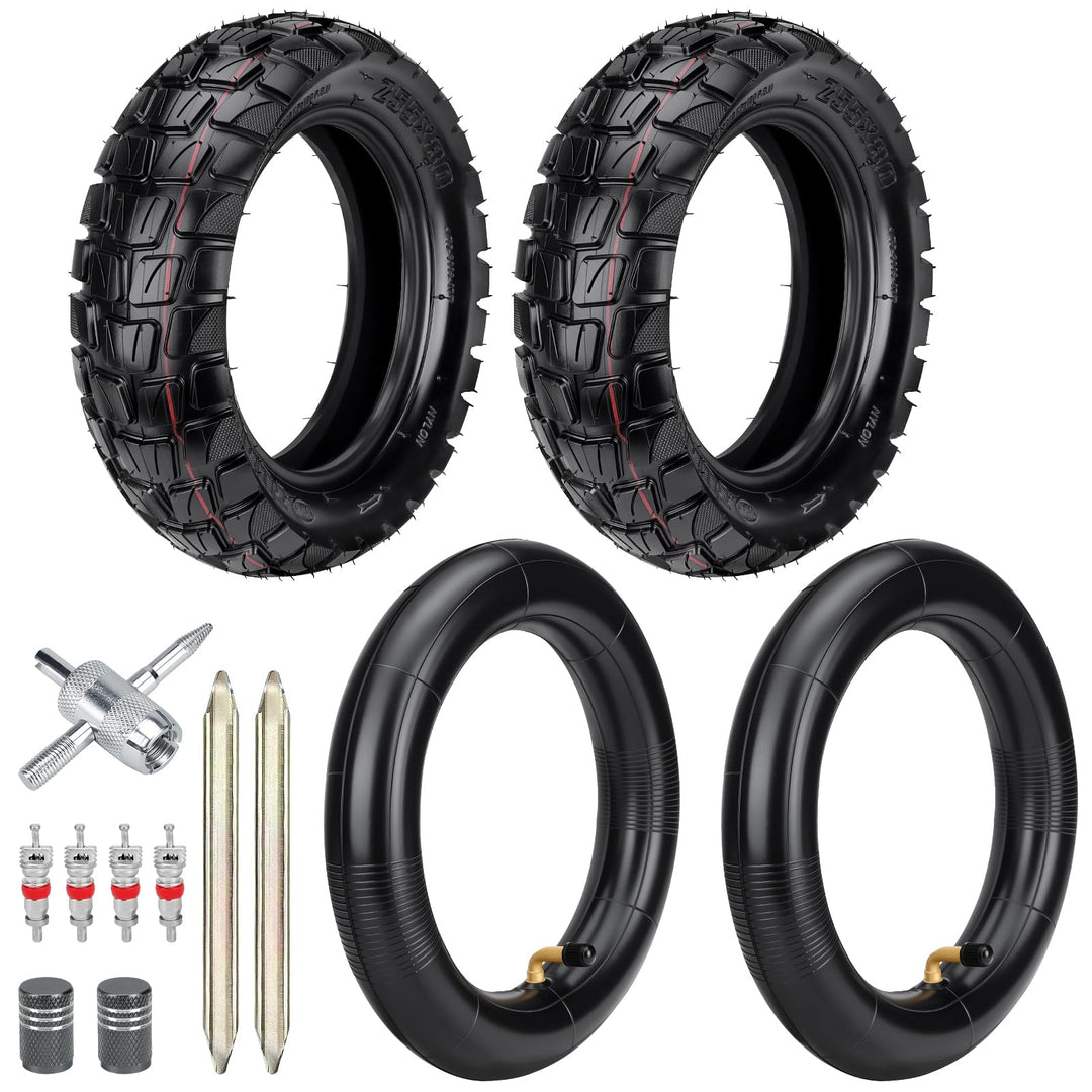 Xastro 2 PCS 255x80 Aussenreifen Reifen 2 PCS 10x2.5 Schlauch 80/65-6 E Scooter Reifen 255x80 Offroa