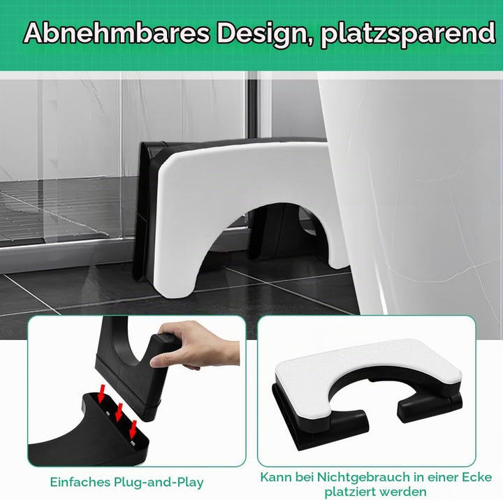 Toilettenhocker Klappbar WC Hocker für Erwachsene&amp;Kinder Abnehmbarer Klo Hocker mit 200kg Tragkraft
