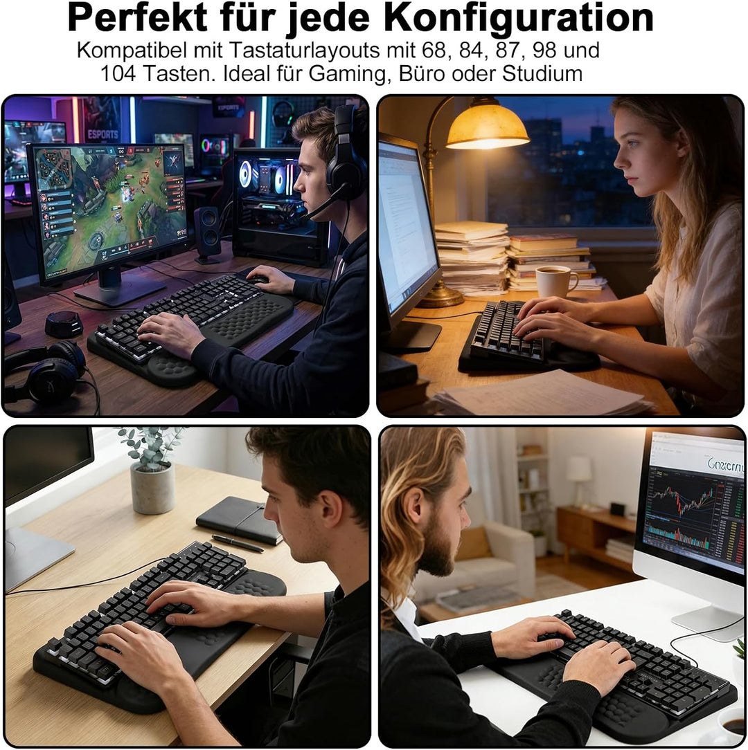 LIMOUS Handballenauflage Tastatur– 2-in-1 Memory-Schaum- Ergonomische Tastaturauflage,Handgelenkentl