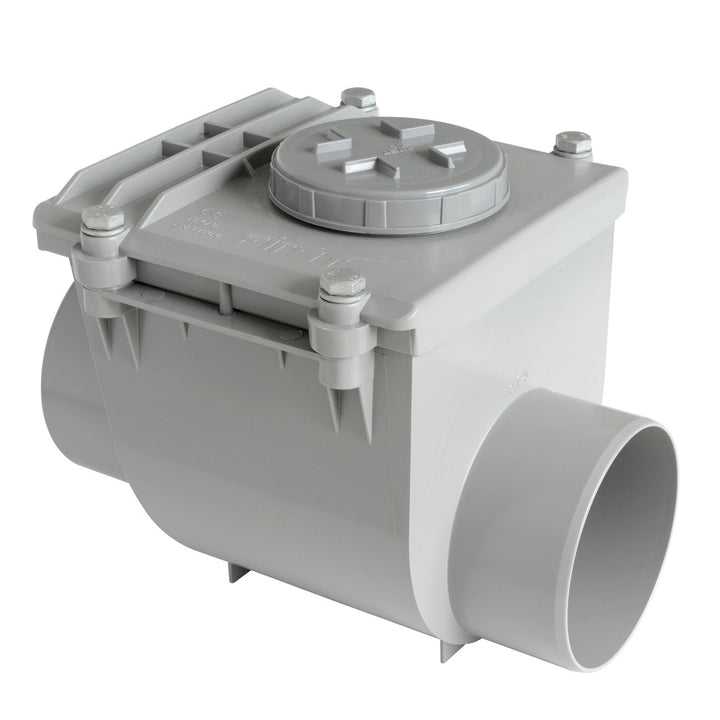 First Plast nrc125g Rückstauklappe aus PVC zum Kleben, grau, Durchmesser 125 mm 125 mm Grau, 125 mm