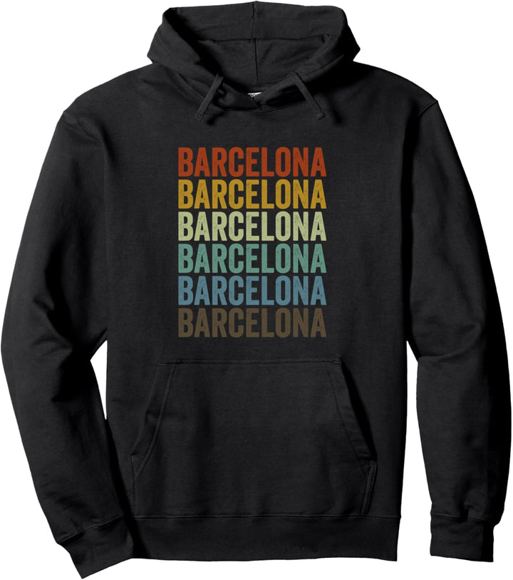 Barcelona Retro Stadt Pullover Hoodie