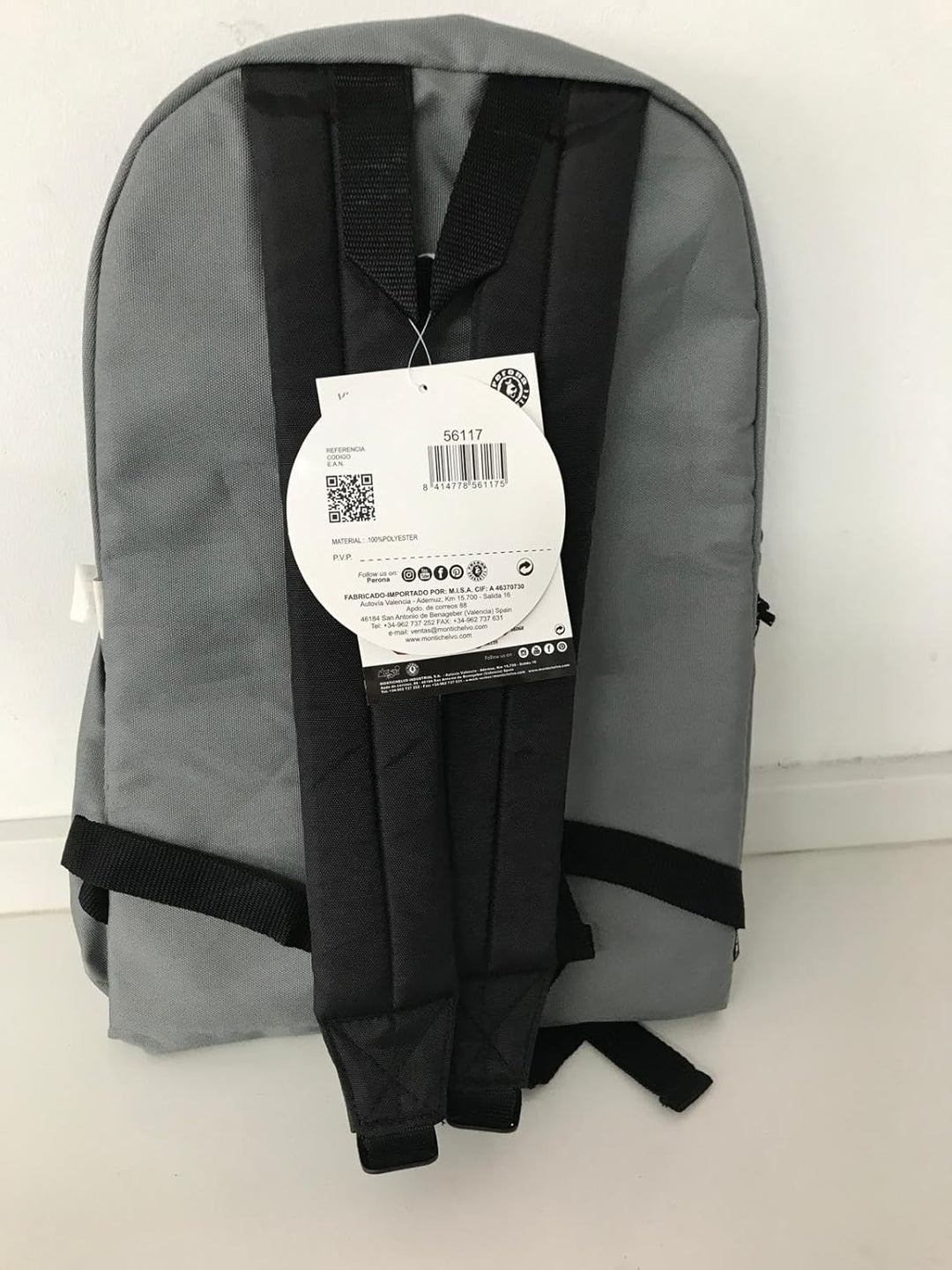 Montichelvo Montichelvo Backpack Pr Vulcano Grey Schulranzen, 43 cm, Grau (Grey)