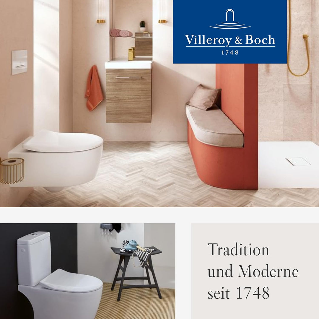 Villeroy & Boch Avento SlimSeat WC-Sitz - Toilettendeckel mit Absenkautomatik - Abnehmbarer, bruchsi