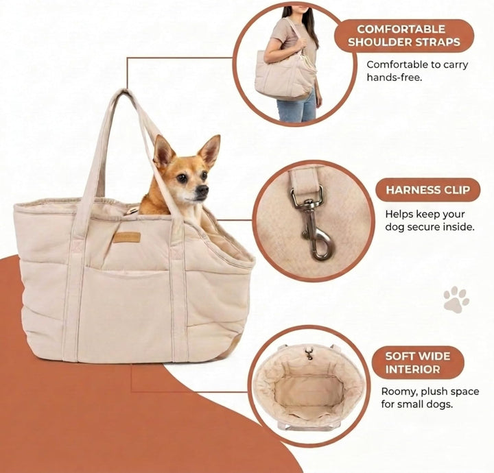 NoblePup Haustier-Tragetasche, gemütlich, Plüsch, sicherer Gurtclip, leichtes Tragetaschen-Design fü