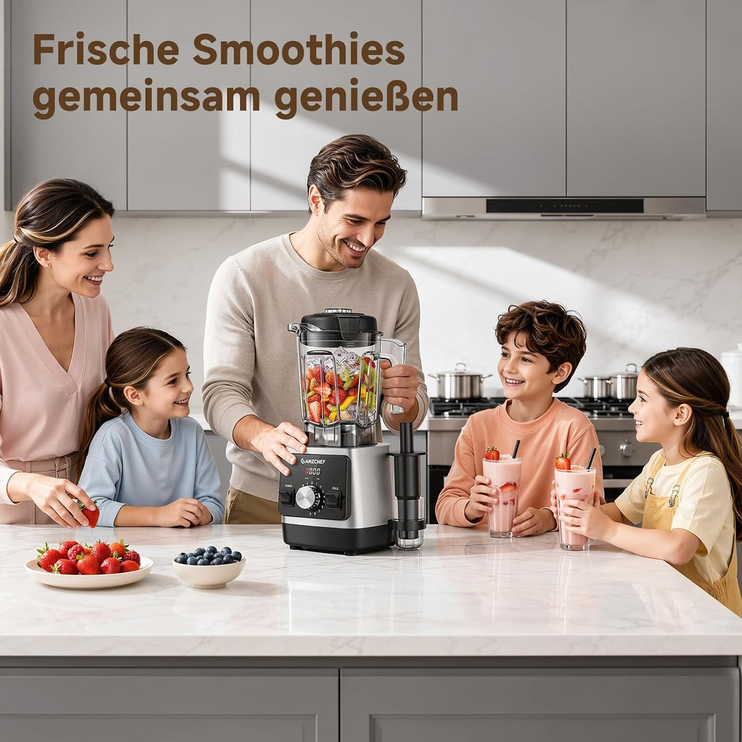 AMZCHEF Smoothie Maker 1800W Standmixer Blender, Hochleistungsmixer mit 2L Tritan-Behälter (BPA-frei