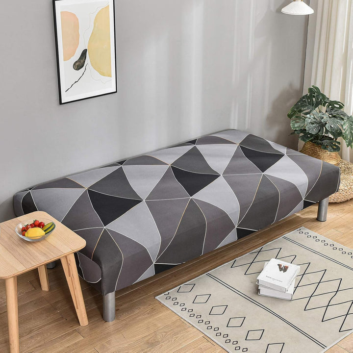 Mingfuxin Sofabezug ohne Armlehnen, Spandex-Stretch-Futon-Schonbezug, rutschfest, elastisch, faltbar