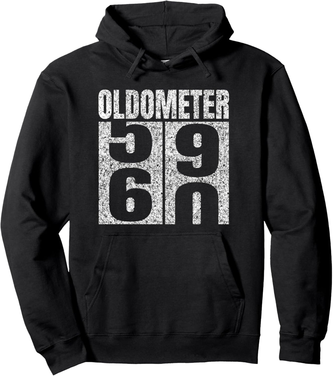 60th Birthday Oldometer 59-60 Vintage Funny Gifts Men Women Pullover Hoodie