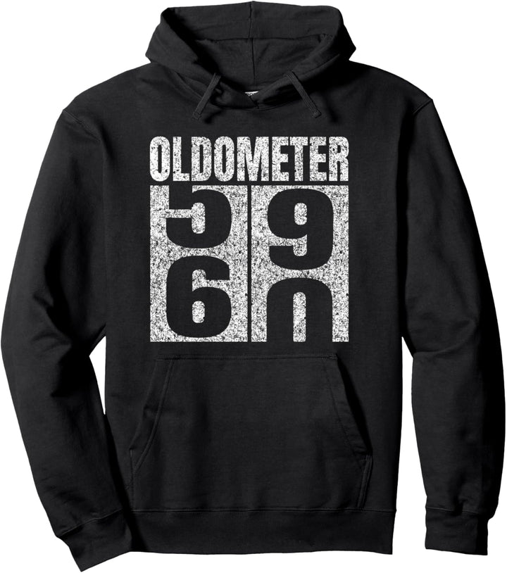 60th Birthday Oldometer 59-60 Vintage Funny Gifts Men Women Pullover Hoodie