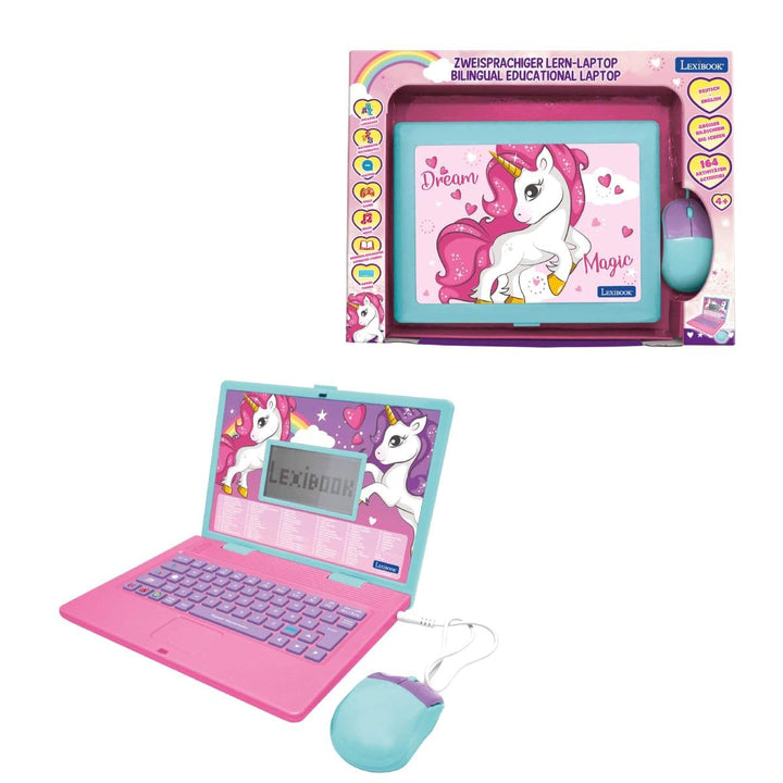 Lexibook, Einhorn, Lernlaptop mit 164 Aktivitäten, Englisch/Deutsch, JC598UNIi3 Unicorn, Unicorn
