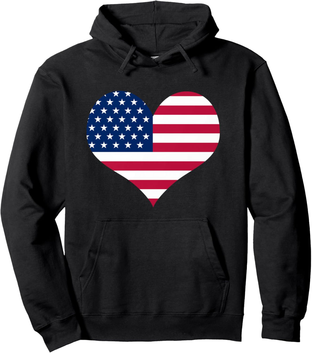 USA-Flagge Liebesherzform Vereinigte Staaten Amerikanische Pullover Hoodie