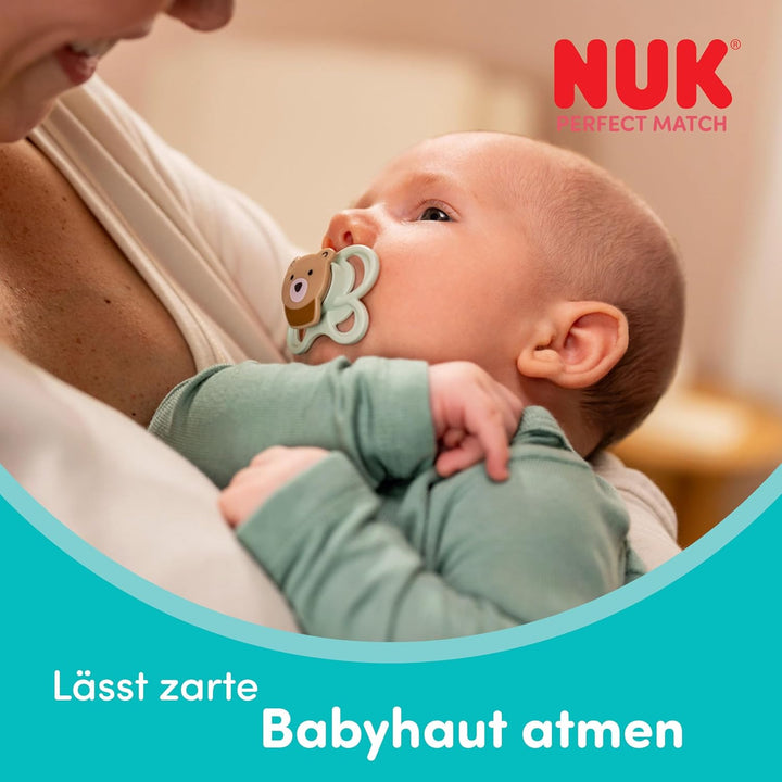NUK Perfect Match Babyflaschen & Schnuller-Set | 0–6 Monate | 3 x Anti-Kolik-Flaschen (150 ml, 260 m