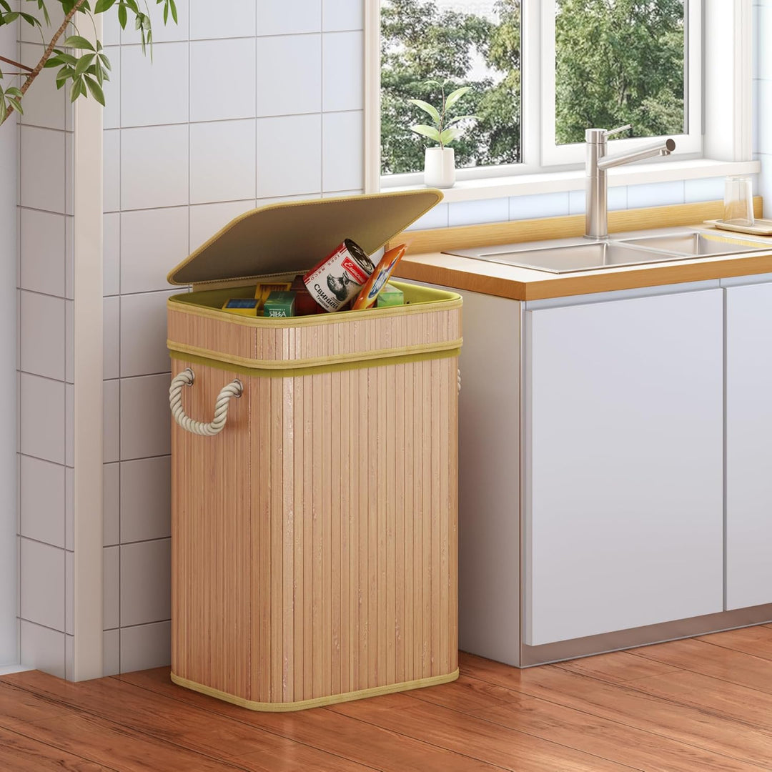 ADEL DREAM Mülleimer Bambus-Müllsackhalter Der praktische Müllsackhalter für gelbe Tüten eignet Sich