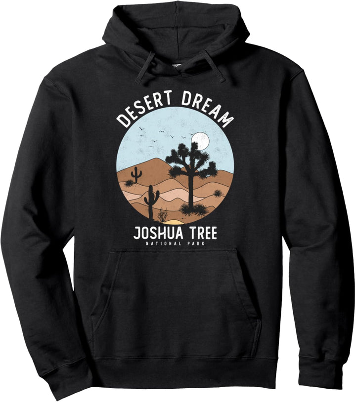 Vintage Retro Style National Park Desert Dream Joshua Tree Pullover Hoodie