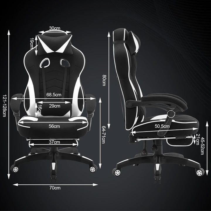 WOLTU Gaming Stuhl Racing Stuhl Bürostuhl Chefsessel Schreibtischstuhl Sportsitz mit Kopfstütze und