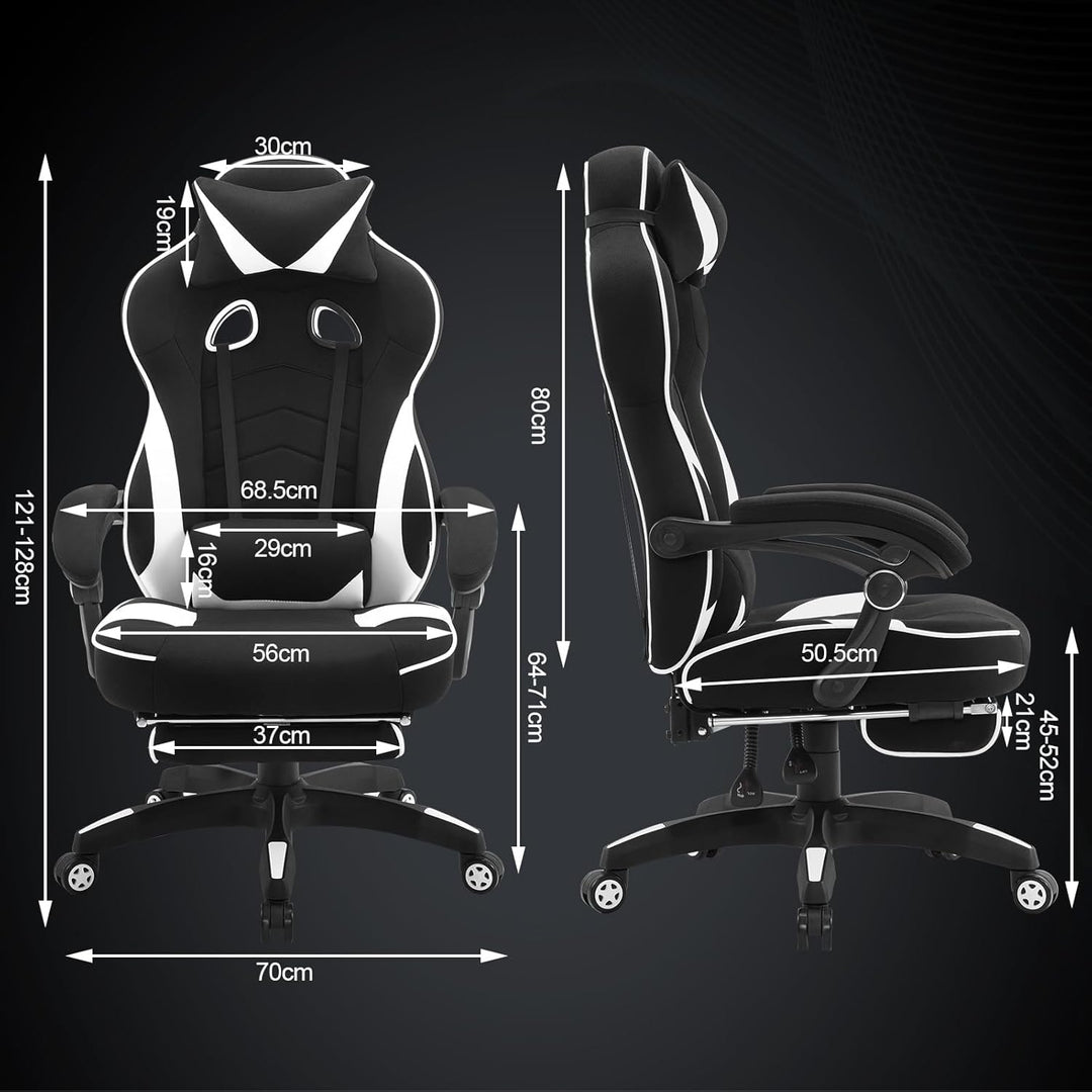 WOLTU Gaming Stuhl Racing Stuhl Bürostuhl Chefsessel Schreibtischstuhl Sportsitz mit Kopfstütze und
