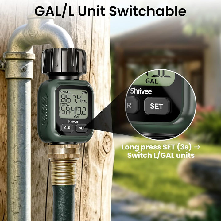 Wasserdurchflussmesser mit LCD-Display, Einzeln- und Gesamtmessung in GAL/min