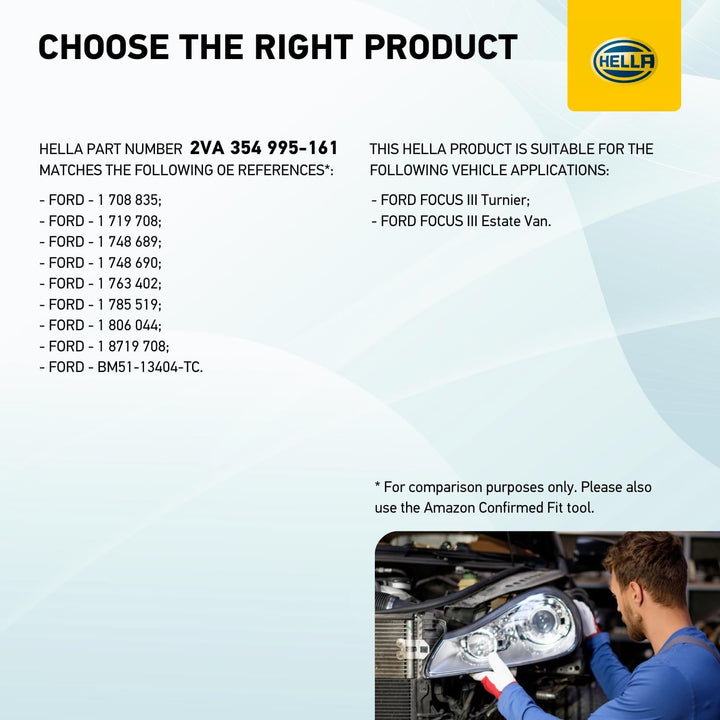 HELLA 2VA 354 995-161 Heckleuchte - LED - äusserer Teil - rechts - für u.a. Ford Focus III Turnier R