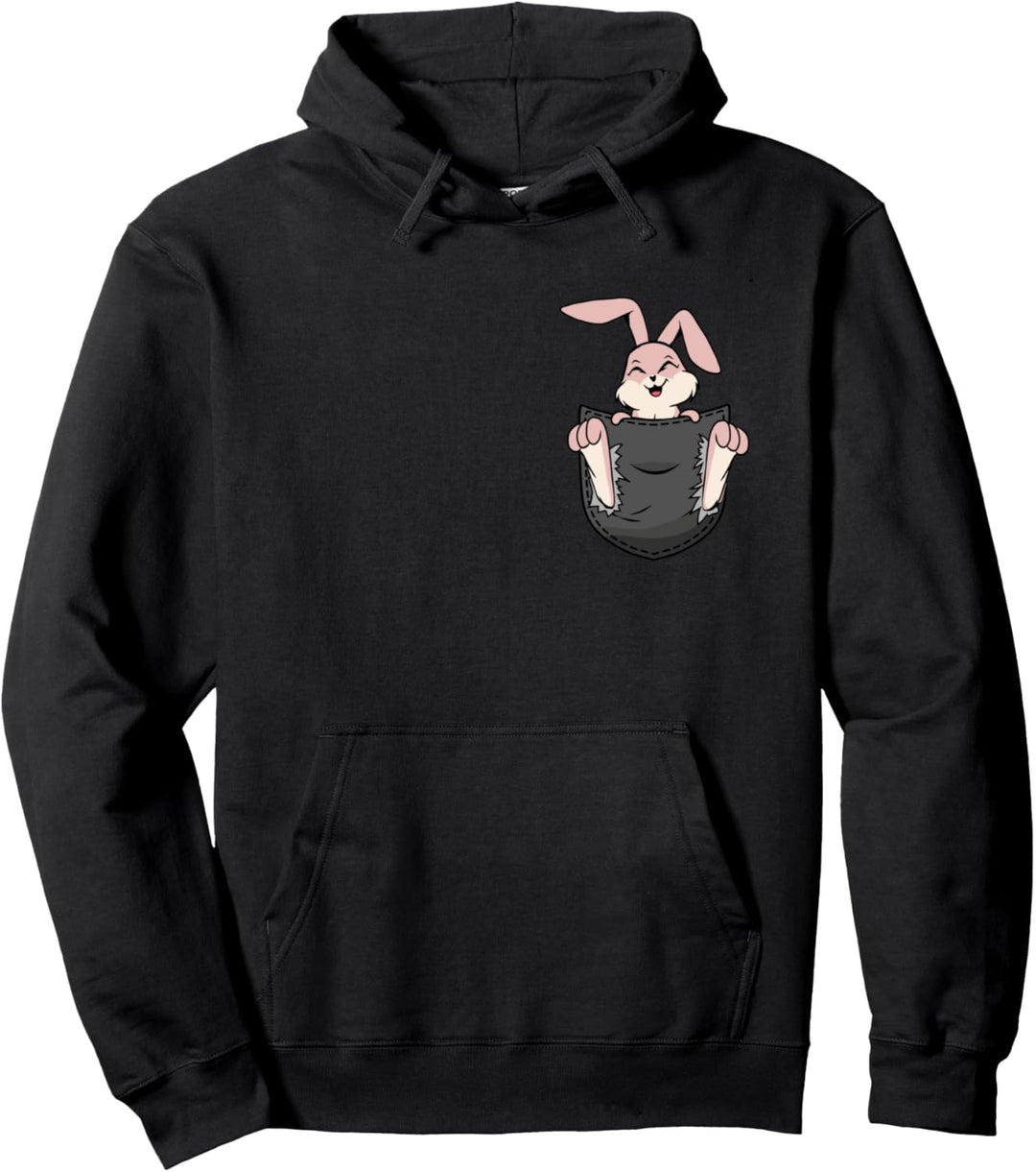 Hase in Brusttasche Pullover Hoodie