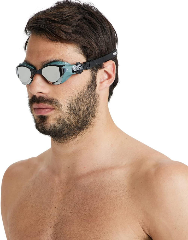 ARENA Unisex Cobra Tri Swipe Mr Schwimmbrille (1er Pack) Einheitsgrösse Silver-Army, Einheitsgrösse