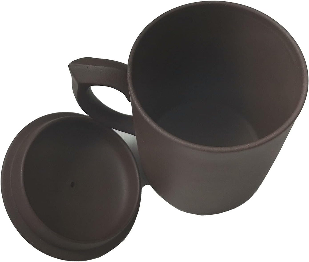 Lila Sand Ton Teetasse 500 ml Chinesische Zisha Teetassen Griff Lippe Tassen (schwarz), Schwarz