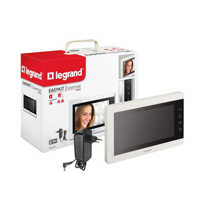 LEGRAND, EASYKIT Essential Video-Innenstelle, 7"-Hochglanz-Farbmonitor, Sensortasten, individuelle E