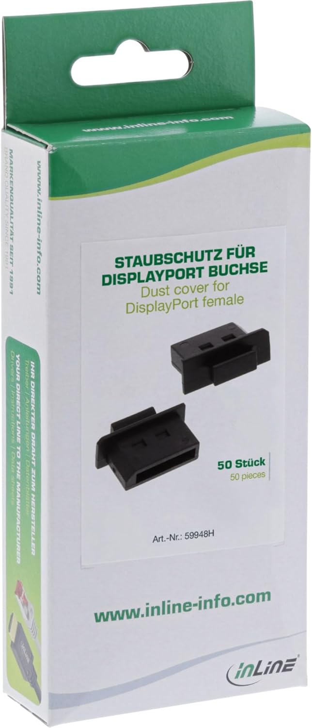 InLine 59948H50er Pack Staubschutz, für DisplayPort Buchse, schwarz Single, Single