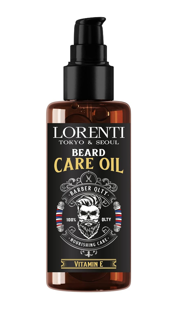 LORENTI TOKYO & SEOUL Argan Barber Bartpflege & Styling Set - Bart Care Kit mit Bartöl, Bartshampoo