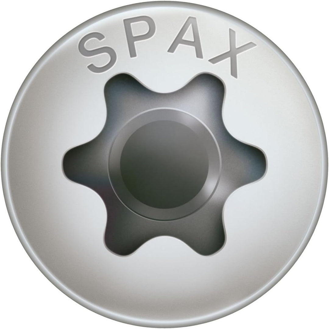 SPAX Universalschraube aus Edelstahl rostfrei A2, 4,5 x 50 mm, 200 Stück, T-STAR plus, Linsensenkkop