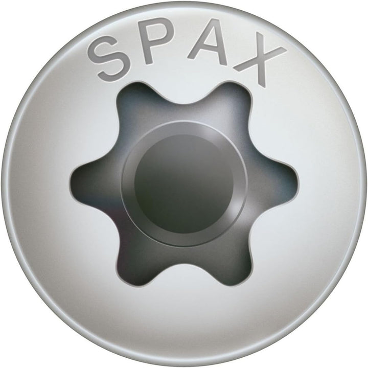 SPAX Universalschraube aus Edelstahl rostfrei A2, 4,5 x 50 mm, 200 Stück, T-STAR plus, Linsensenkkop