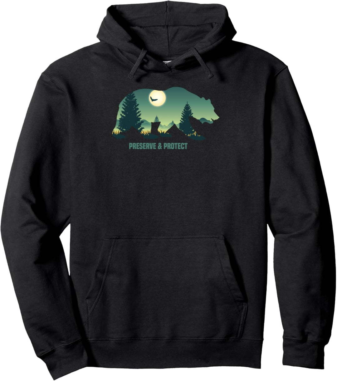 Preserve & Protect Bear Frau Campervan Campingplatz geboren Pullover Hoodie