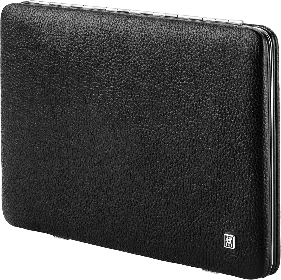 ZWILLING Maniküreset 12-teilig Nagelpflegeset aus Rindleder mit Reissverschluss, Premium, Schwarz