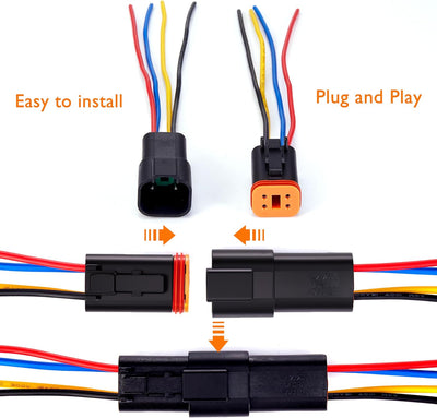 WOODGUILIN 4 Pin Deutsch DT Stecker 4 Weg Wasserdicht DT Automotive Elektrische Stecker männlich wei