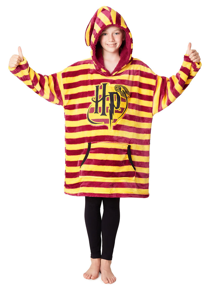 Harry Potter Kinder Hoodie Decke Übergrösse Kapuzenpullover Mädchen und Jungen Einheitsgrösse Rot, E