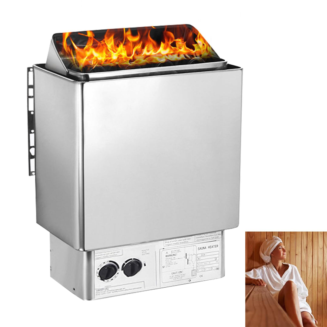 otmechl Elektrischer Saunaofen, 3 kW, 220 V tragbare Saunaheizung für drinnen &amp; draussen, integriert
