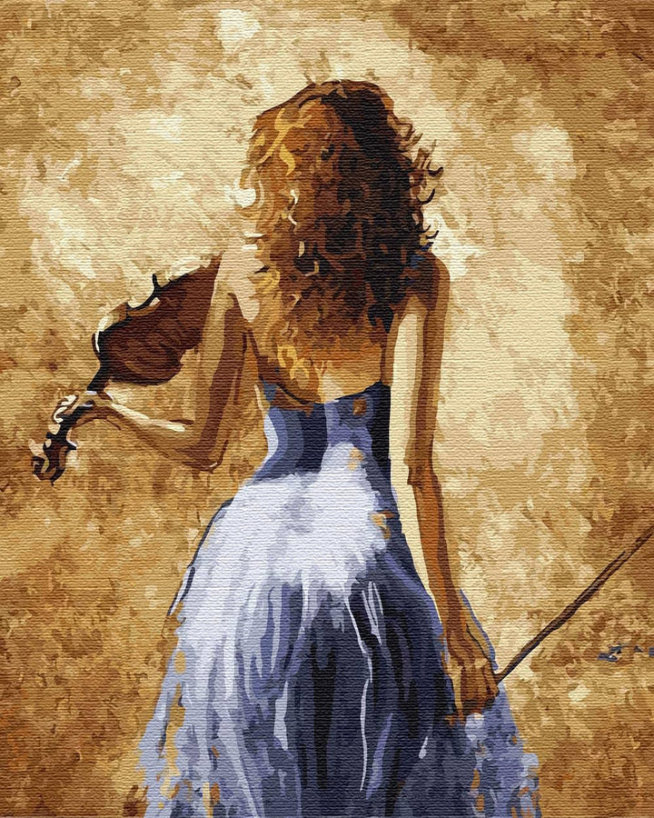 Artnapi Malen nach Zahlen Erwachsene mit Rahmen | DIY Handgemalt | Violinist | Kit für Anfänger und