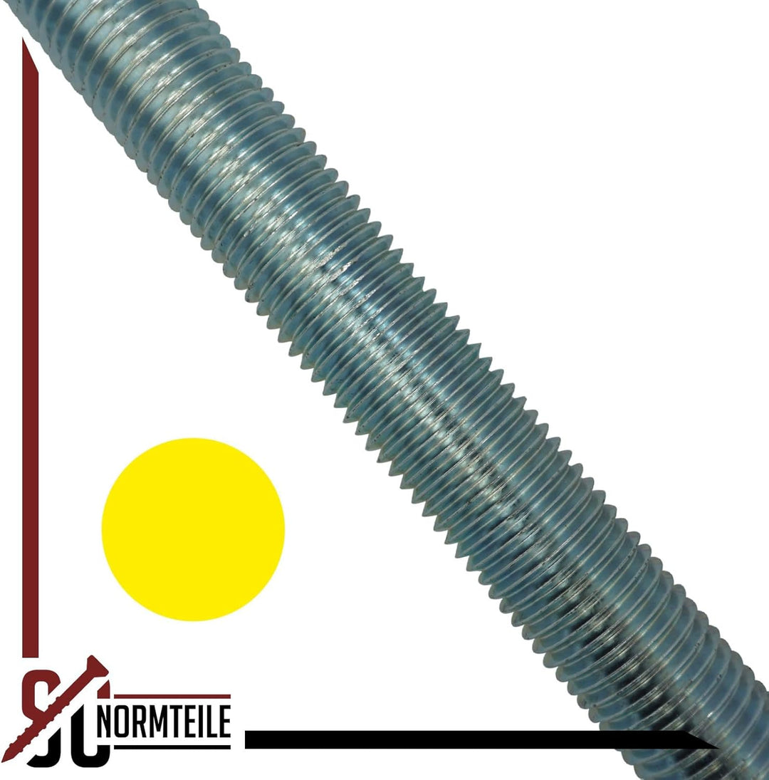 Gewindestange - M6 x 1000 mm - (5 Stück) - DIN 976 / DIN 975 - Güte 8.8 - galvanisch verzinkt - SC97