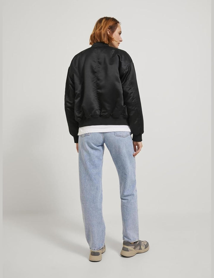 JACK & JONES Damen Jjxx Jxmadison Satin Jacket Bomberjacke, Schwarz, XS EU