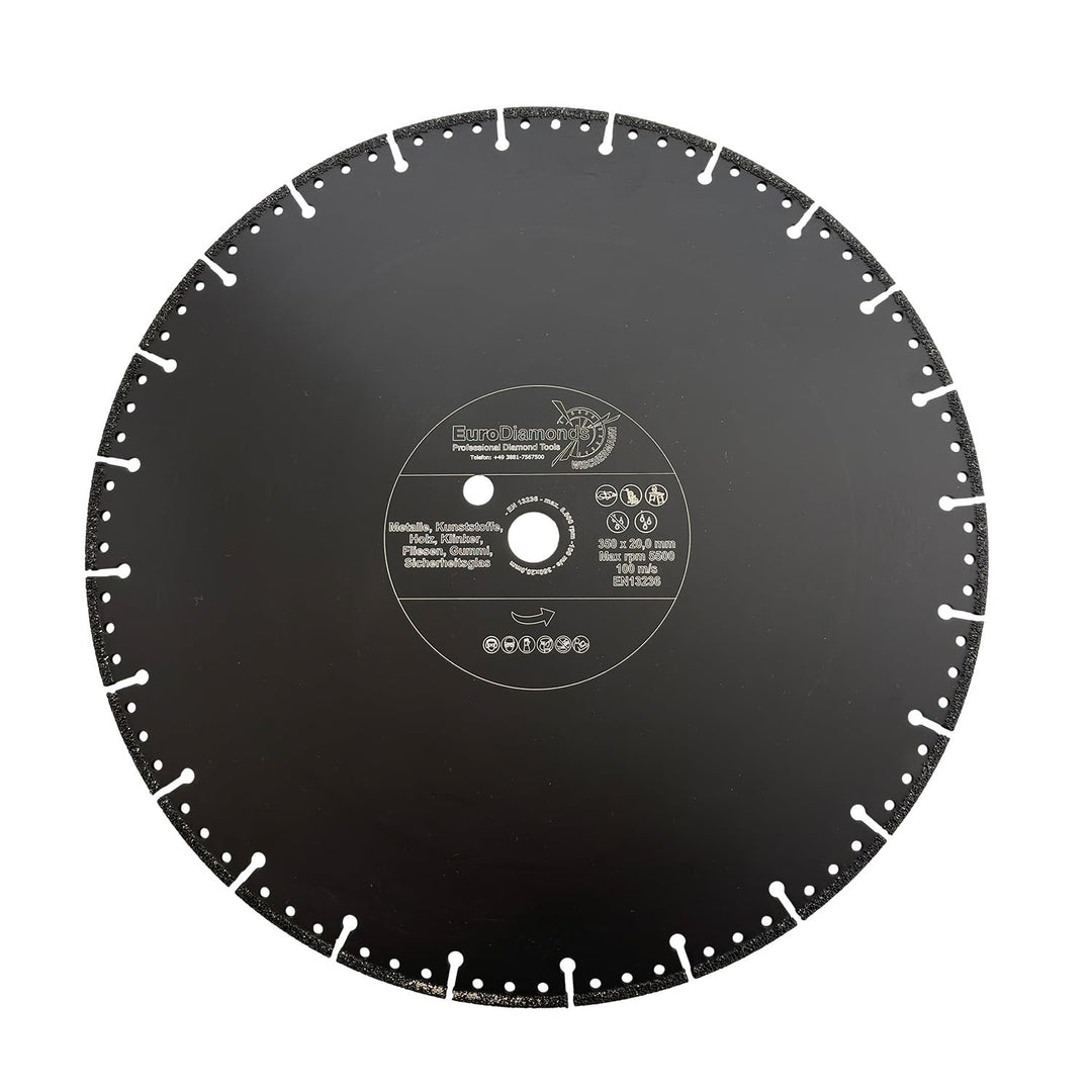 EDW Profi Diamant-Trennscheibe Allesschneider 350mm x 20,0 zum Schneiden von Kunststoff Holz Metall