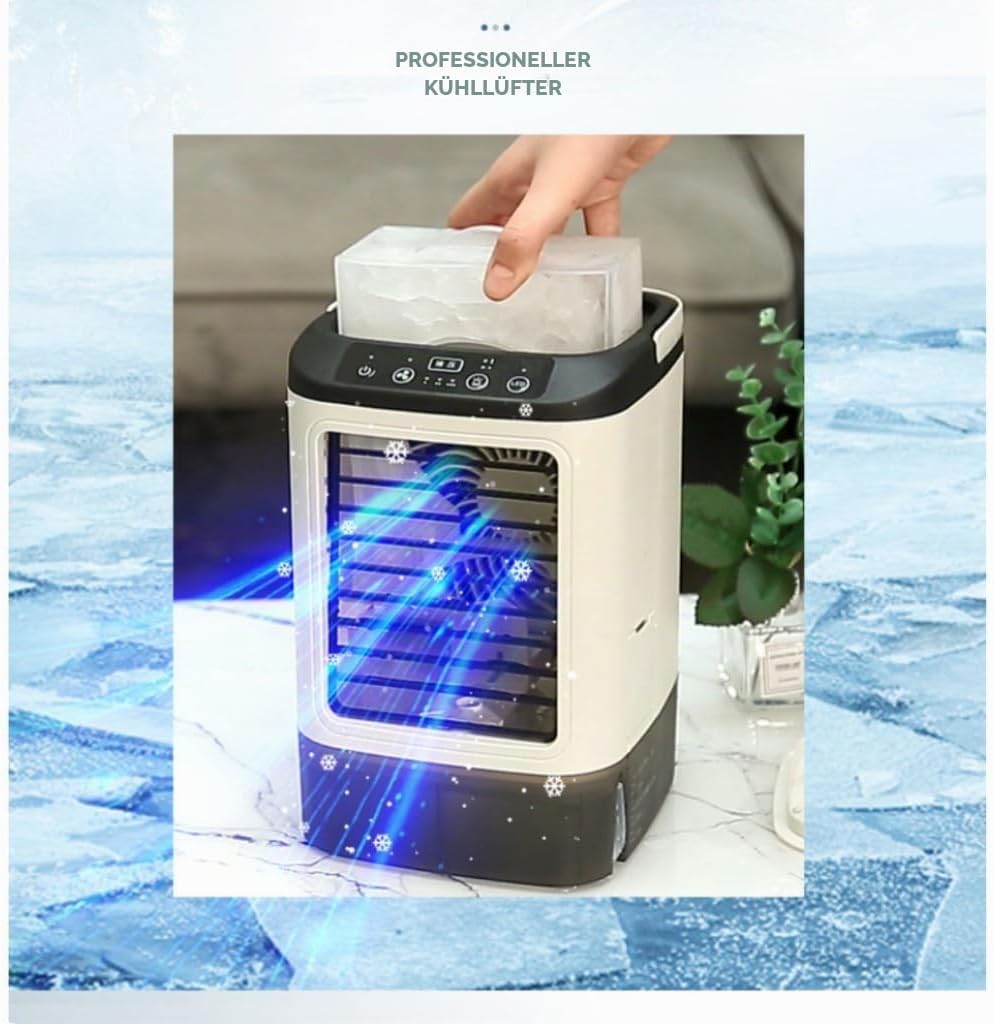 Tragbare Klimaanlagen, Mini Air Conditioner USB Desk Fan 3-Gang-Schreibtischventilator Air Cooler 90