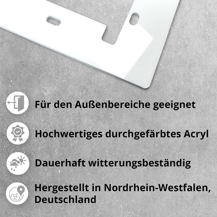 iSecur Personalisierte Blende passend für Ring Videotürklingel aus Acryl weiss I Wired Doorbell Pro