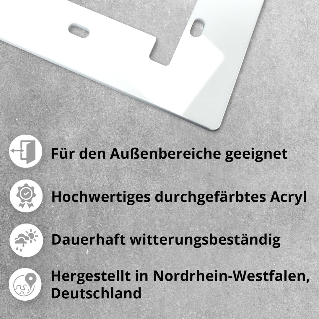 iSecur Personalisierte Blende passend für Ring Videotürklingel aus Acryl weiss I Doorbell Pro 2 I Kl