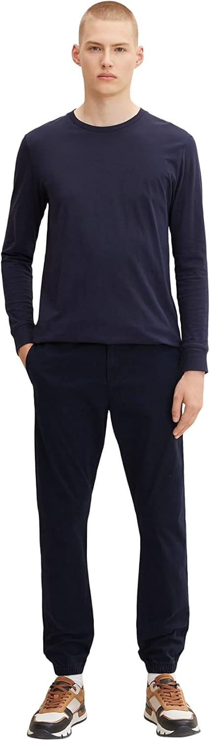 TOM TAILOR Denim Herren Chino Jogger Hose, 10668 - Sky Captain Blue