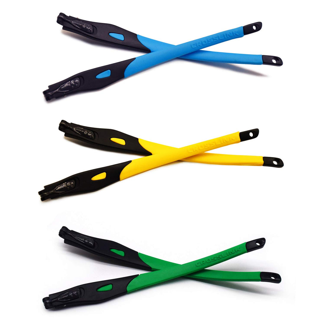 HKUCO Ersatzgläser Beine für Oakley Crosslink Brillengestell Blau/Gelb/Grün, Blau/Gelb/Grün