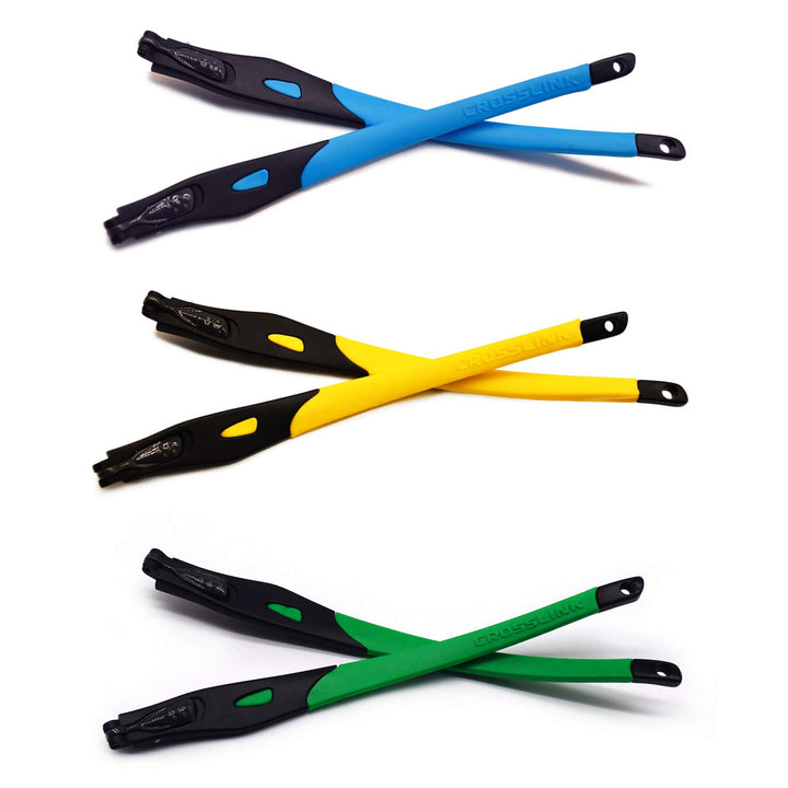 HKUCO Ersatzgläser Beine für Oakley Crosslink Brillengestell Blau/Gelb/Grün, Blau/Gelb/Grün