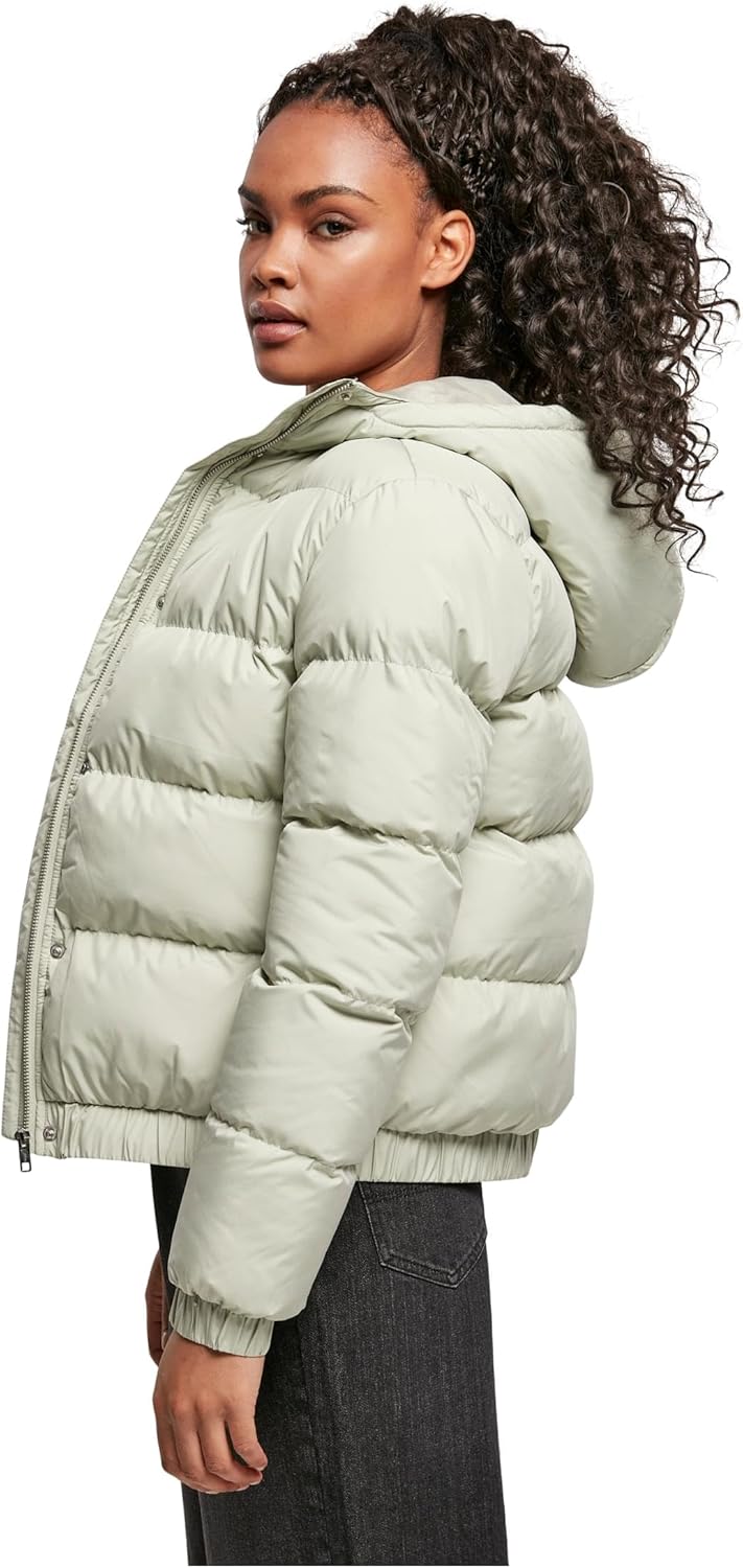 Urban Classics Damen Ladies Hooded Puffer Jacket Jacke XL softsalvia, XL softsalvia