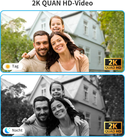 Ankway 3MP Video Türklingel mit Kamera, Videotürklingel Akku 5200mAh, WLAN, Zwei-Wege-Audio, Persone