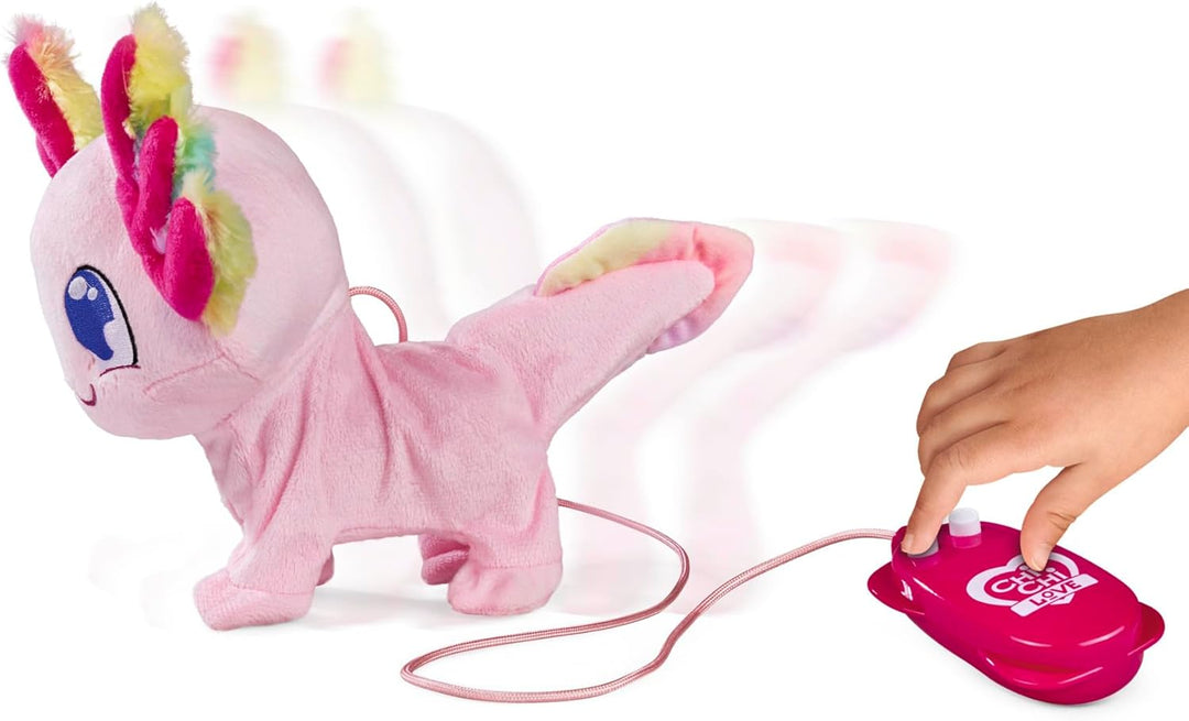Chi Chi Love Axolotl, Kabelgesteuert, mit flauschigem Regenbogenkiemen, Sound, läuft und bewegt Sich
