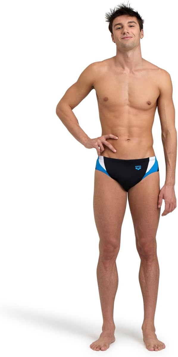 ARENA Herren Men's Swim Briefs Panel Swim Briefs 50 Black-turquoise-white, 50 Black-turquoise-white